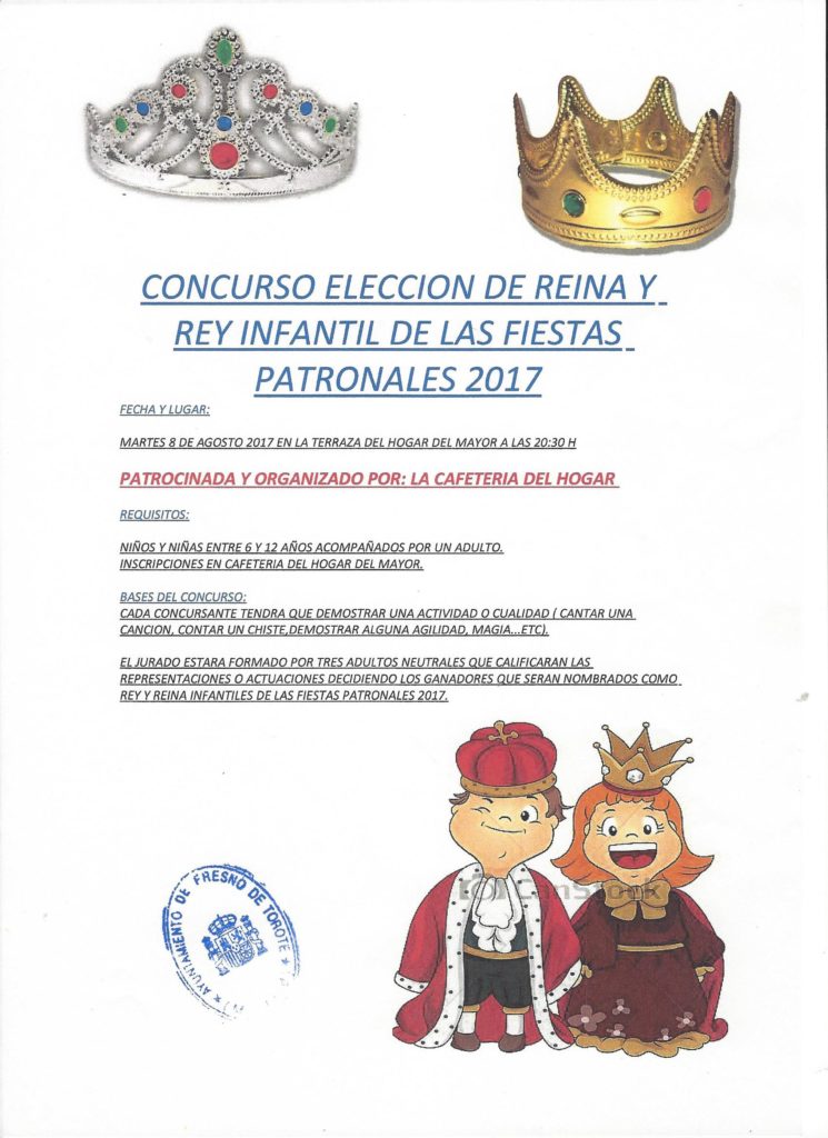 Elección de Reina y Rey Infantil de las Fiestas Patronales 2017