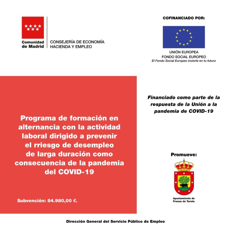 Nueva concesión de subvención de la Comunidad de Madrid para nuestro pueblo.