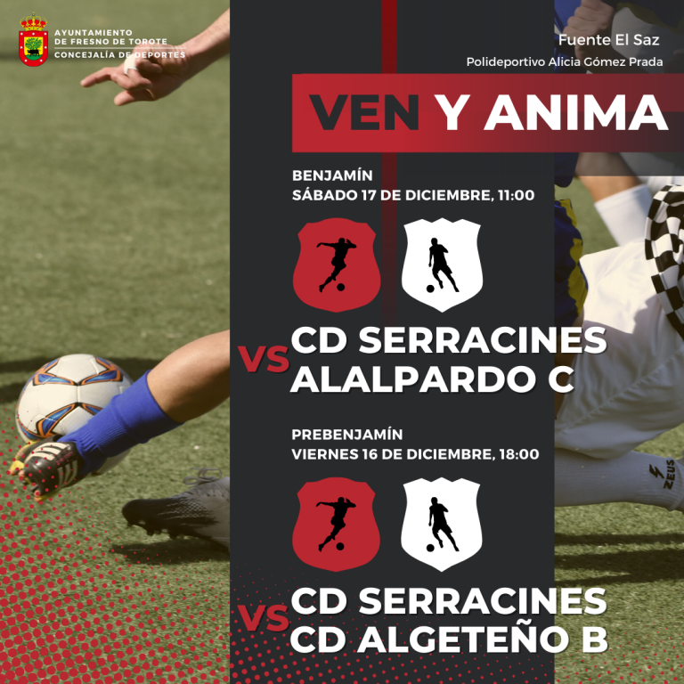 Partidos de fútbol, 16 y 17 de diciembre: ¡Ve a animar!