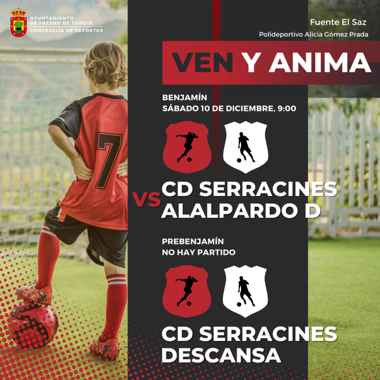 Partido de fútbol, 10 de diciembre: ¡Ve a animar!
