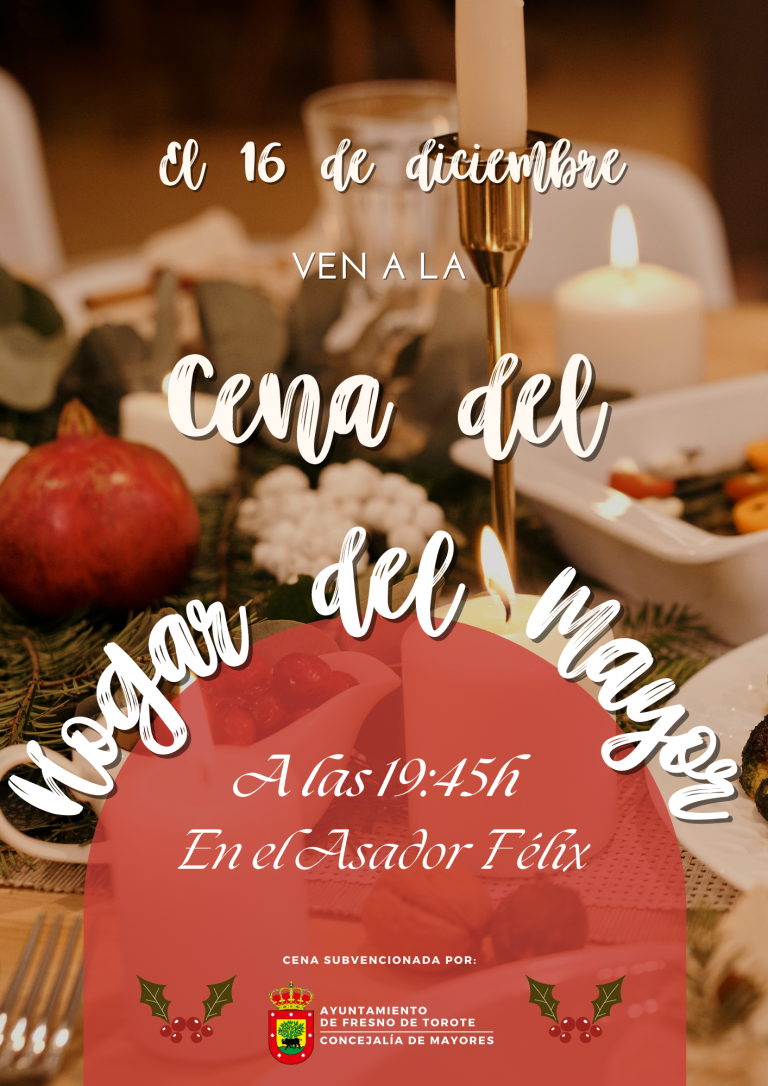 RECORDATORIO: Cena Hogar del Mayor
