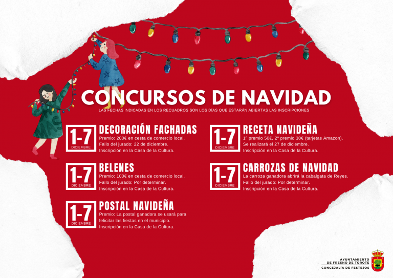 Ampliación plazo de inscripción Concursos Navideños: Hasta el 15/12.