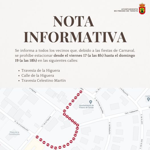NOTA INFORMATIVA: Cortes de calles Carnaval