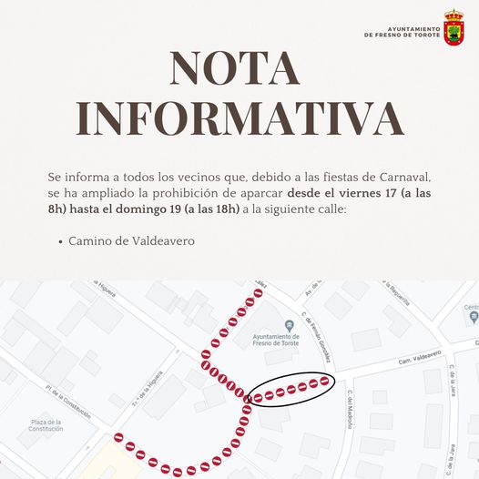 NOTA INFORMATIVA: Nuevos cortes de calles por Carnaval