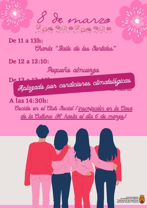 8 de marzo: Actividad aplazada