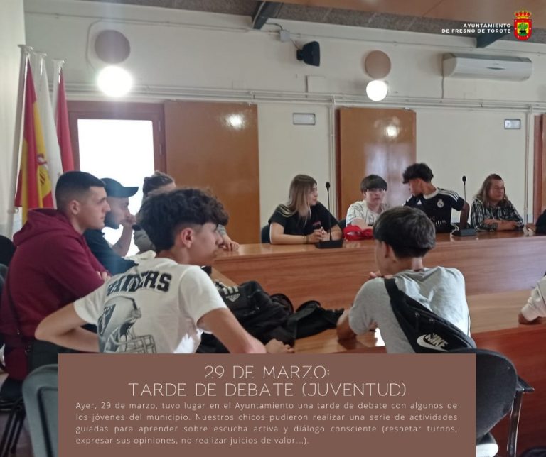 ¡Tarde de debate con los jóvenes!: 29 de marzo