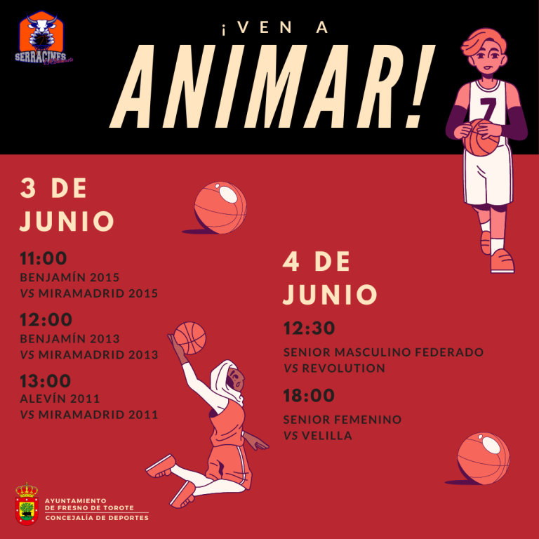 Partidos de baloncesto, 3 y 4 de junio: ¡Ven a animar!