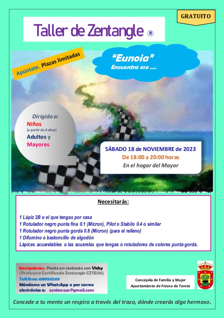 Taller de Zentangle – 18 NOV de 18:00 a 20:00 horas Hogar del Mayor