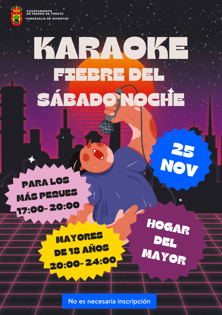 Karaoke Fiebre del Sábado Noche – 25 NOV a partir de las 17:00 h