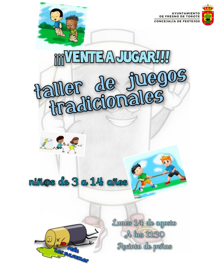 Taller de juegos tradicionales: 14 de agosto a las 11:30h