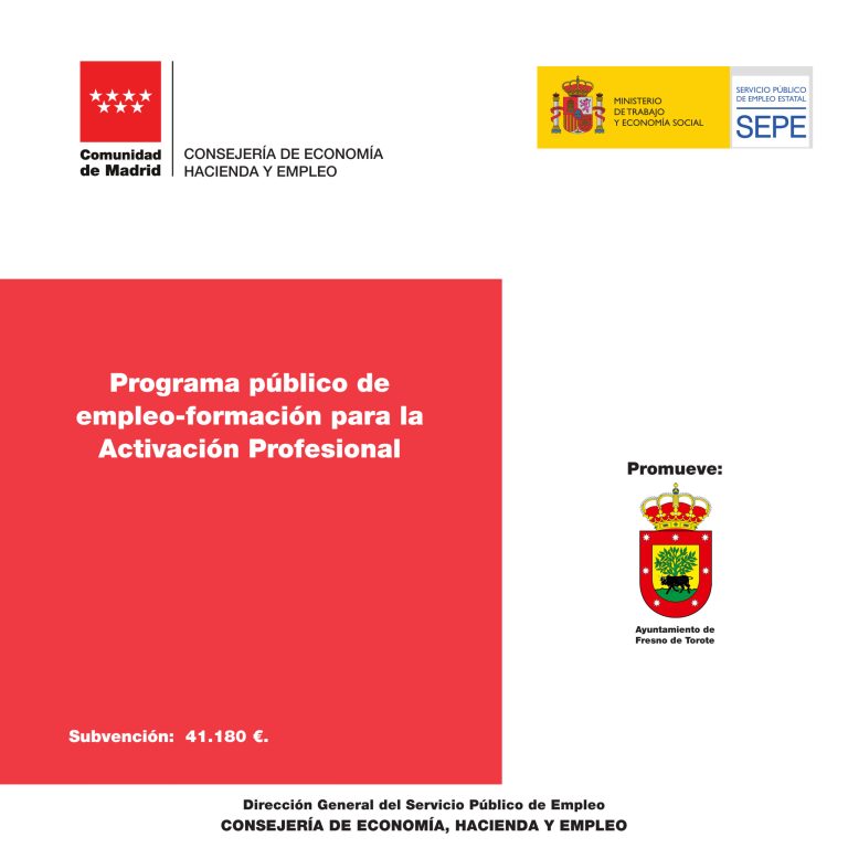 Nueva subvención de la CAM para seguir creando empleo