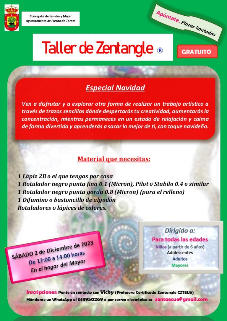 Taller de Zentangle – 2 DIC a las 12h en el Hogar del Mayor