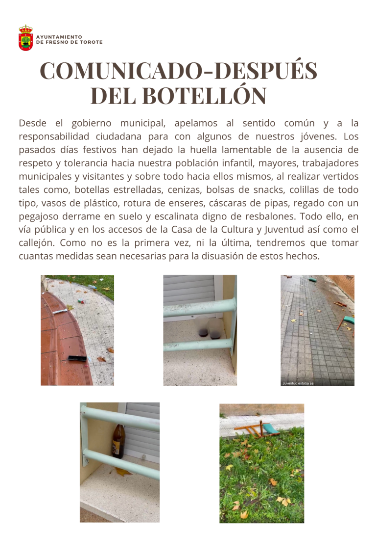 Comunicado – Después del Botellón