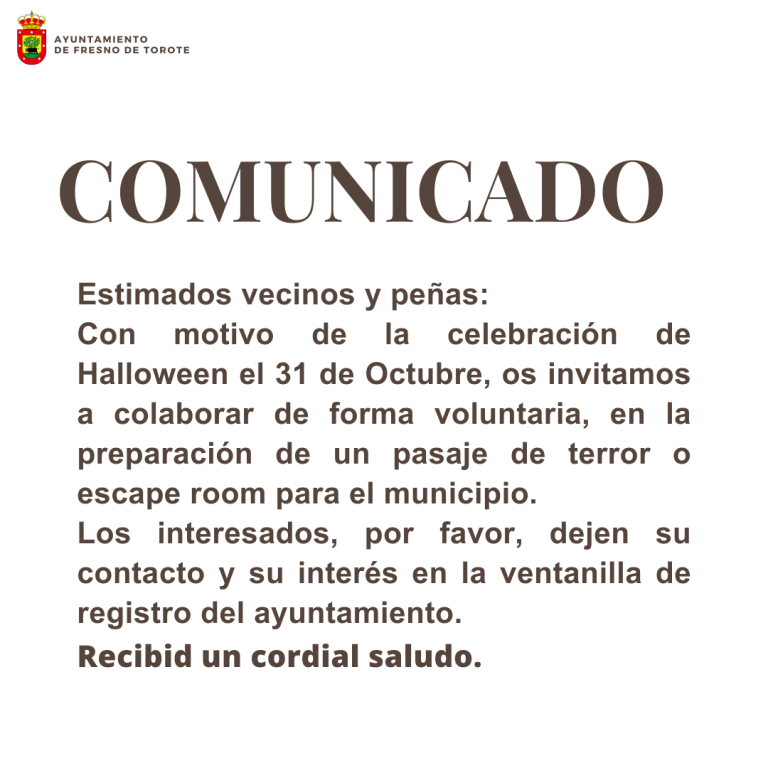 VOLUNTARIOS PARA HALLOWEEN