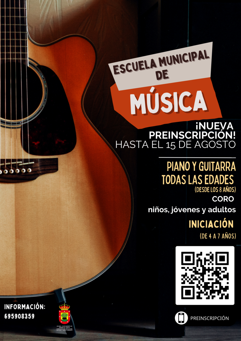 Nueva preinscripción Escuela de Música: Hasta el 15 de agosto