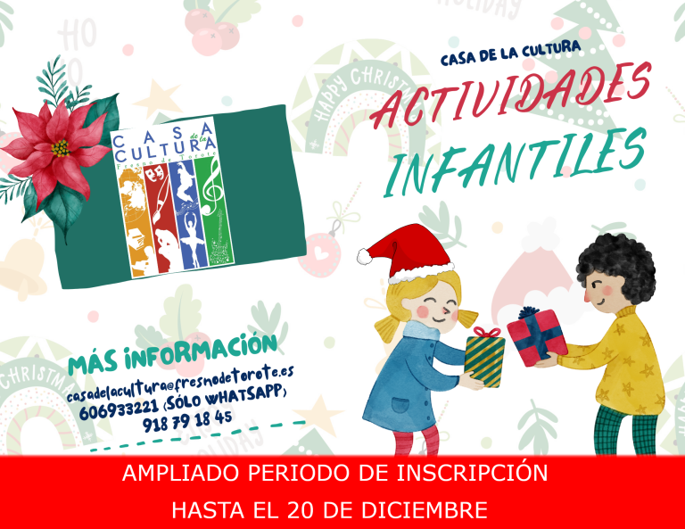 Talleres de la Casa de la Cultura Navidad – Ampliado periodo de inscripción hasta el 20 DIC