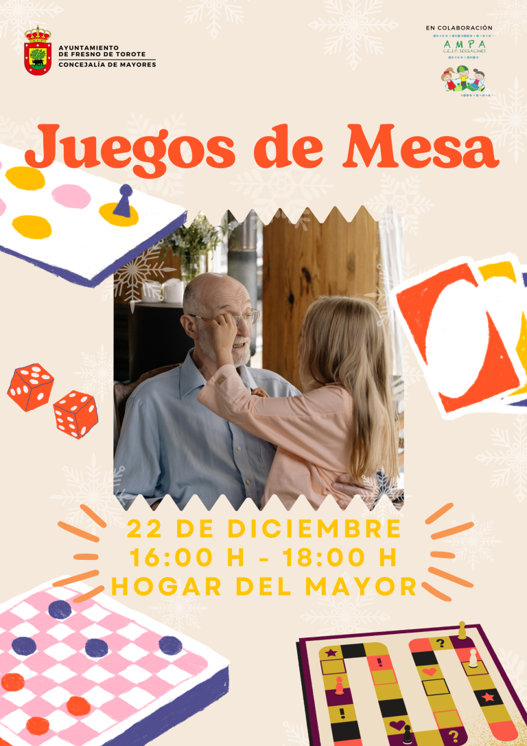 Juegos de mesa – Mayores Vs Niños hasta 12 años de 16 h a 18 h en el Hogar del Mayor