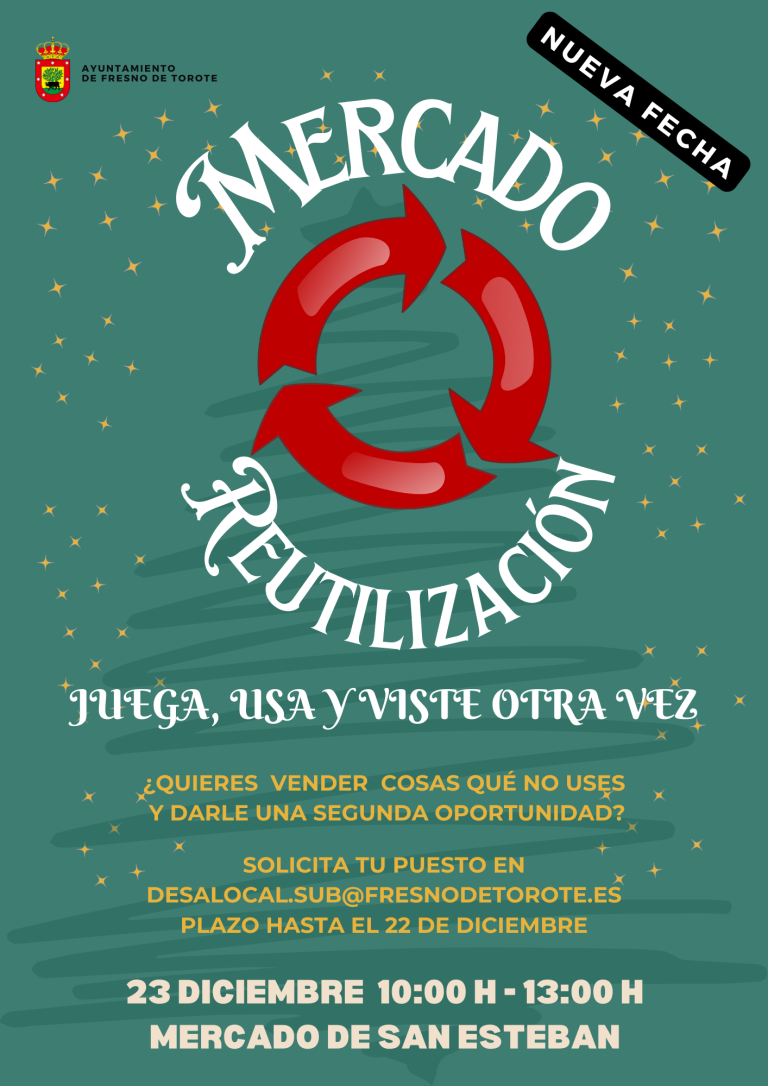 Mercado Vecinal Juega, Usa y Viste Otra Vez – 23 DIC 10:00 h – 13:00 h Mercado de San Esteban