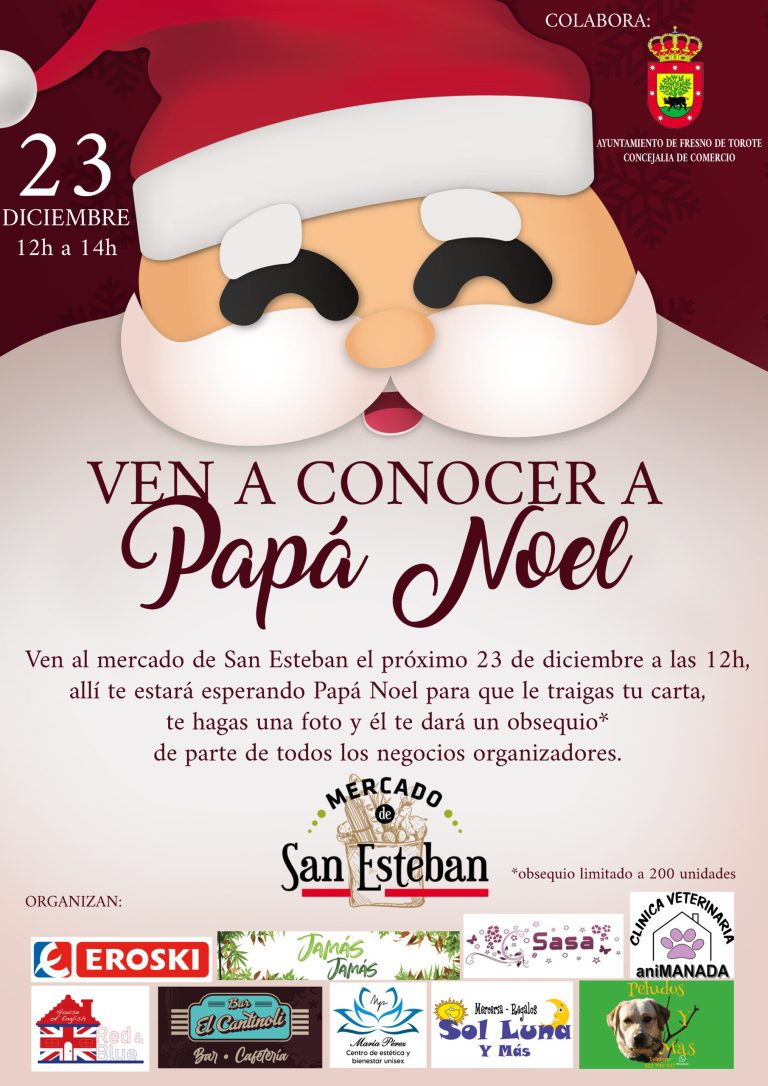 Los más peques podrán entregar sus cartas a Papá Noel – este sábado de 12:00 h a 14:00 h en el Mercado de San Esteban