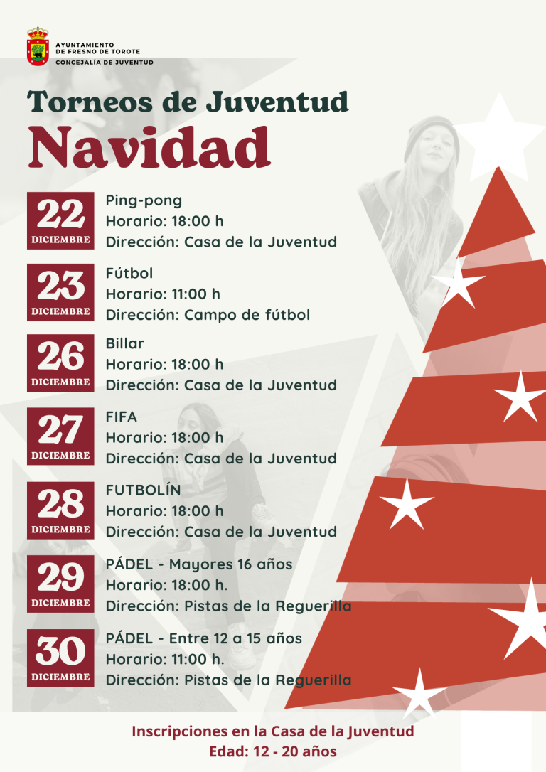 Torneos de Juventud de Navidad – 22 al 30 DIC