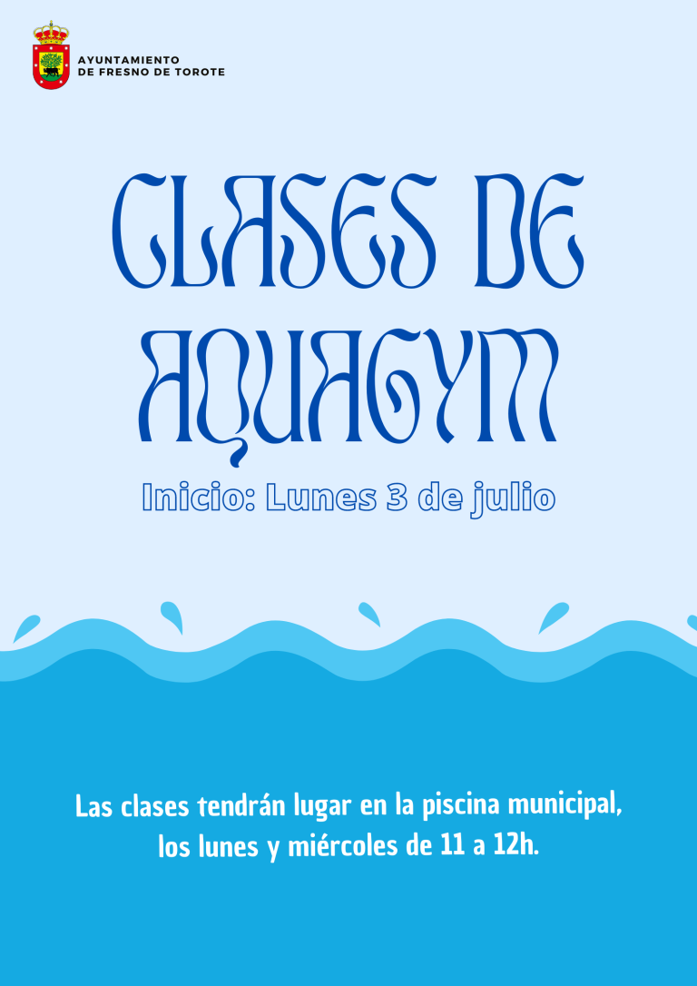 Inicio aquagym: 3 de julio