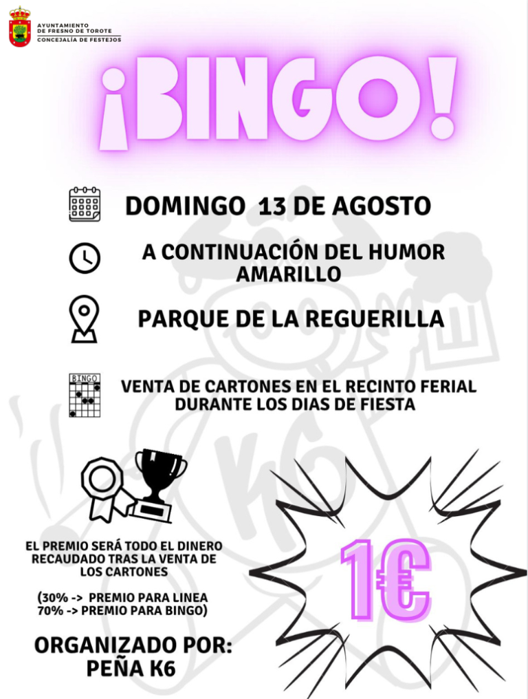 13 de agosto: Bingo