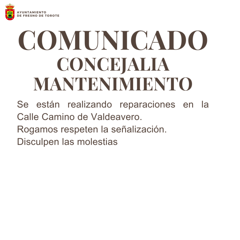 COMUNICACION CONCEJALIA MANTENIMIENTO