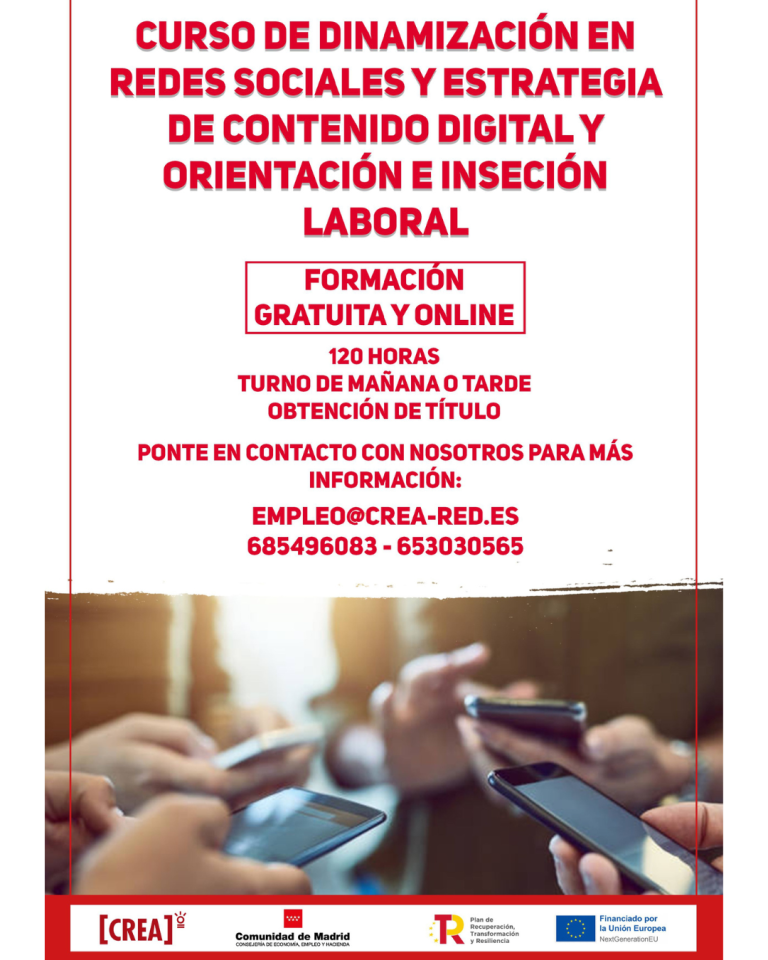 Curso gratuito: Dinamización en Redes Sociales y Estrategia de Contenido Digital (120h)