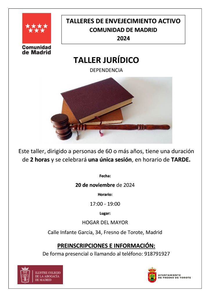 📚 Taller Jurídico sobre Dependencia para Mayores de 60 Años 📚