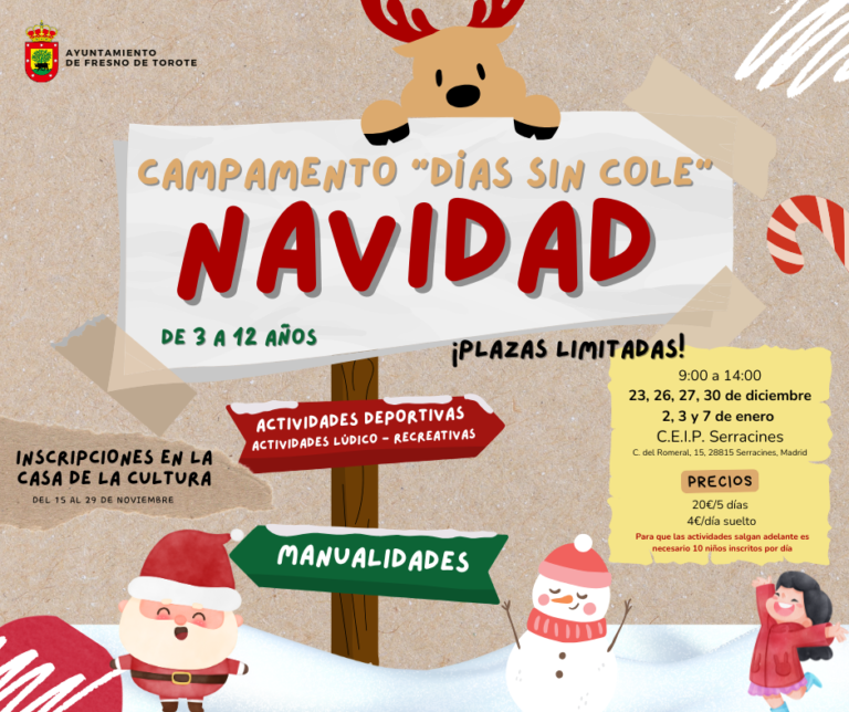 🎄✨ ¡Campamento «Días sin Cole» en Navidad! ✨🎄