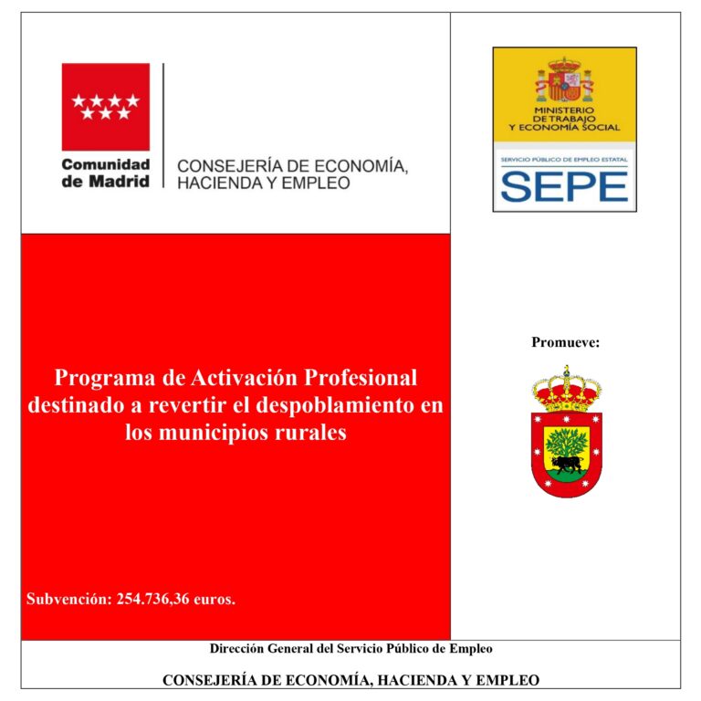 🌟 Nos han concedido la subvención para el Programa de Activación Profesional destinado a revertir el despoblamiento en los municipios rurales! 🌟