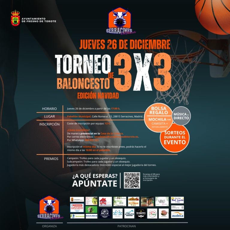 🏀 ¡No te pierdas el Torneo de Baloncesto 3×3 – Edición Navidad! 🎄