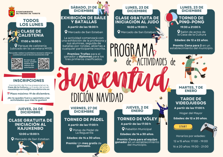 ❄️🎅 ¡Ya está aquí el Programa de Actividades de Juventud – Edición Navidad! 🎁