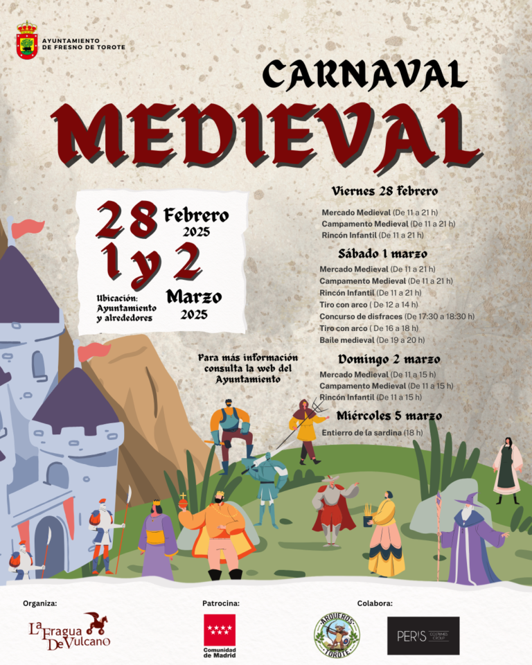 🎭✨ ¡Llega el CARNAVAL MEDIEVAL a Fresno de Torote! ✨🏰