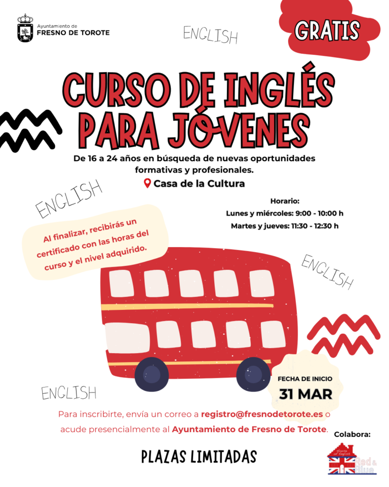 Curso de Inglés Gratuito para Jóvenes en Fresno de Torote