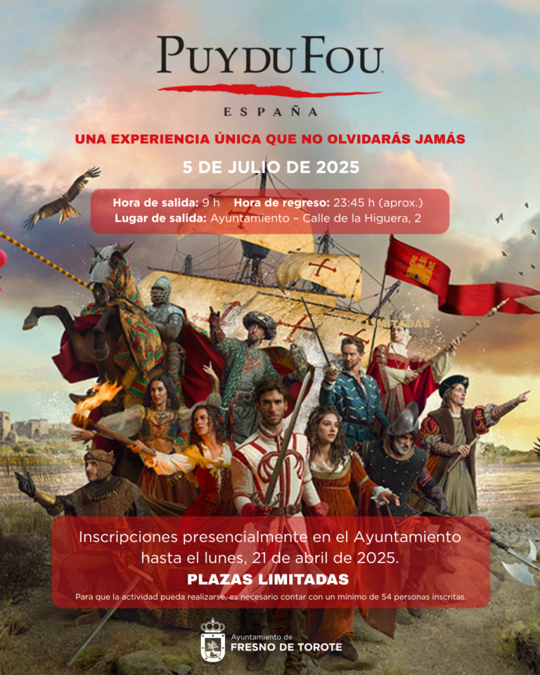 Fresno de Torote organiza una excursión a Puy du Fou España el 5 de julio