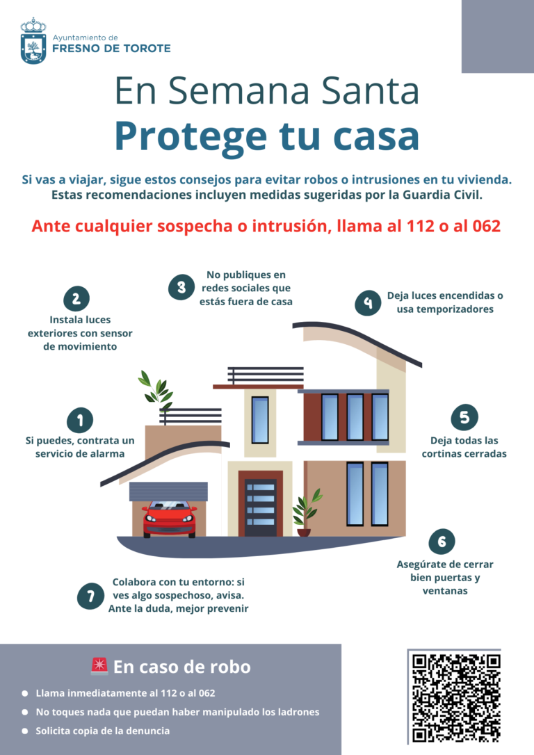 El Ayuntamiento publica recomendaciones para unas vacaciones de Semana Santa seguras
