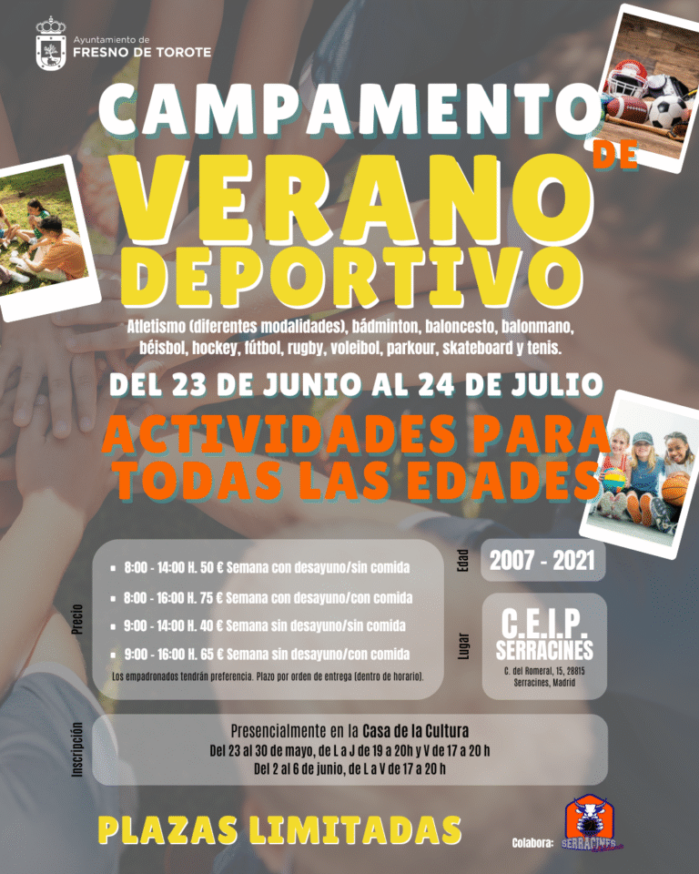 El Ayuntamiento abre el plazo de inscripciones para el Campamento de Verano Deportivo