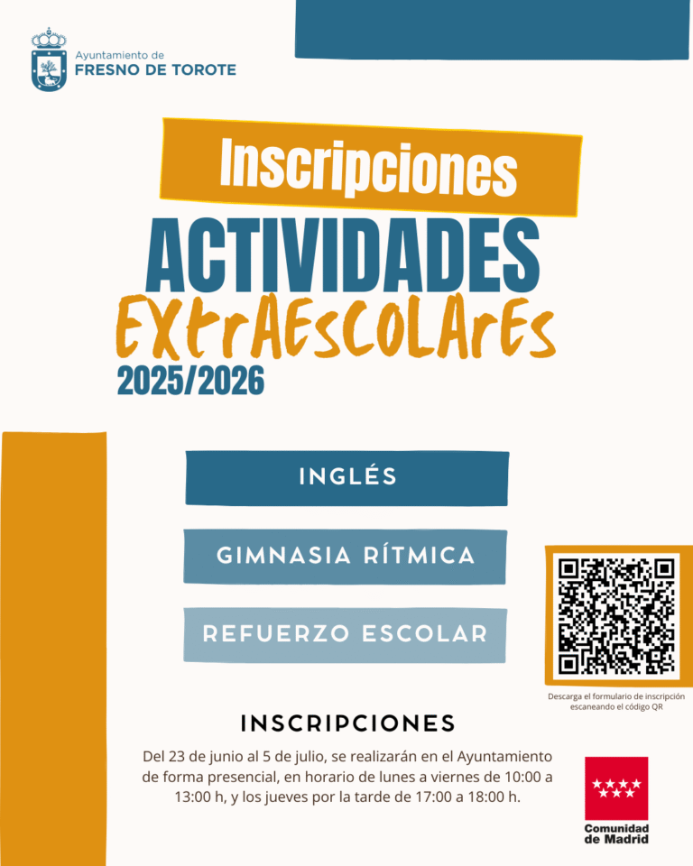 ¡Abiertas las Inscripciones para las Actividades Extraescolares 2025/2026 en Fresno de Torote!