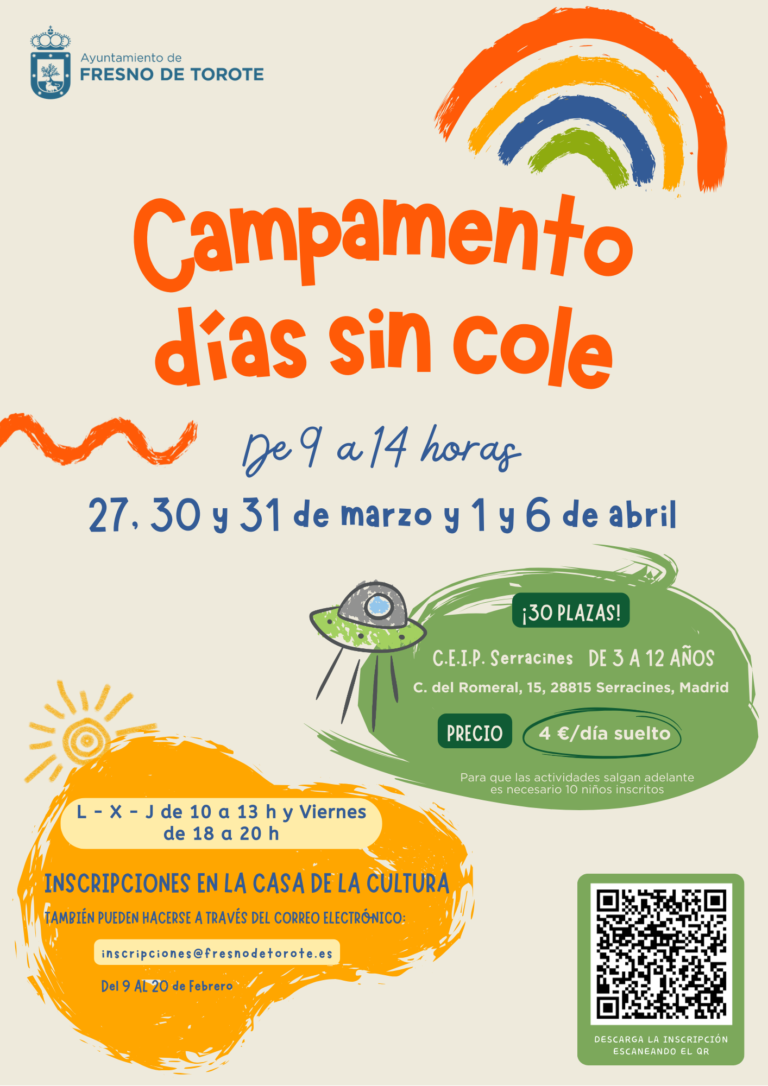 Abiertas las inscripciones para el Campamento ‘Días sin cole’ de Semana Santa