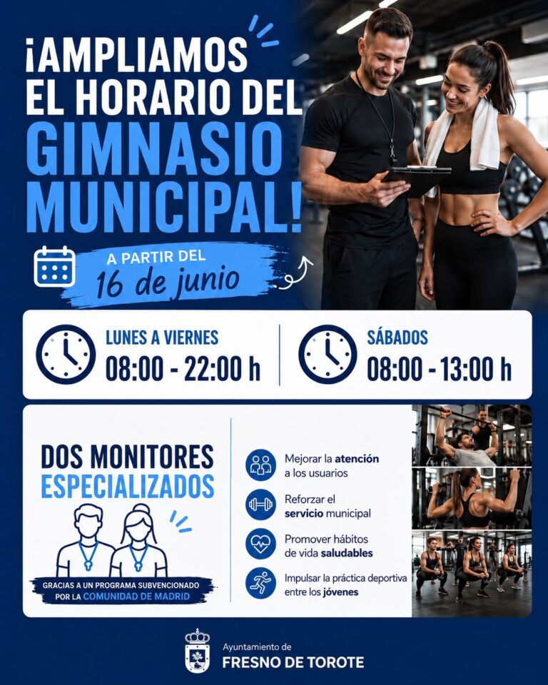 El Ayuntamiento amplía el horario del Gimnasio Municipal y avanza en el proyecto de unas nuevas instalaciones