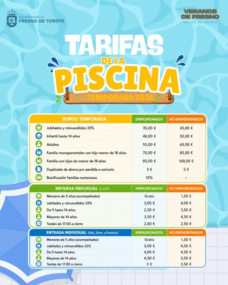 El Ayuntamiento mantiene congeladas las tarifas de la Piscina Municipal