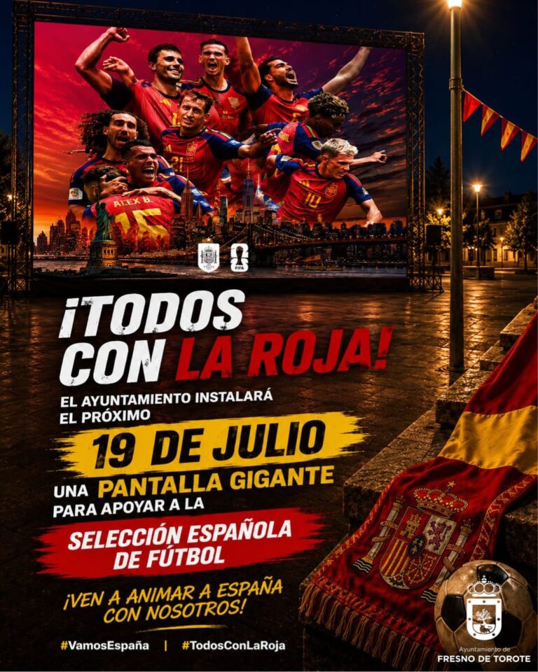 Fresno de Torote instalará una pantalla gigante en el  Parque de La Reguerilla para vivir la final del Mundial  España-Argentina
